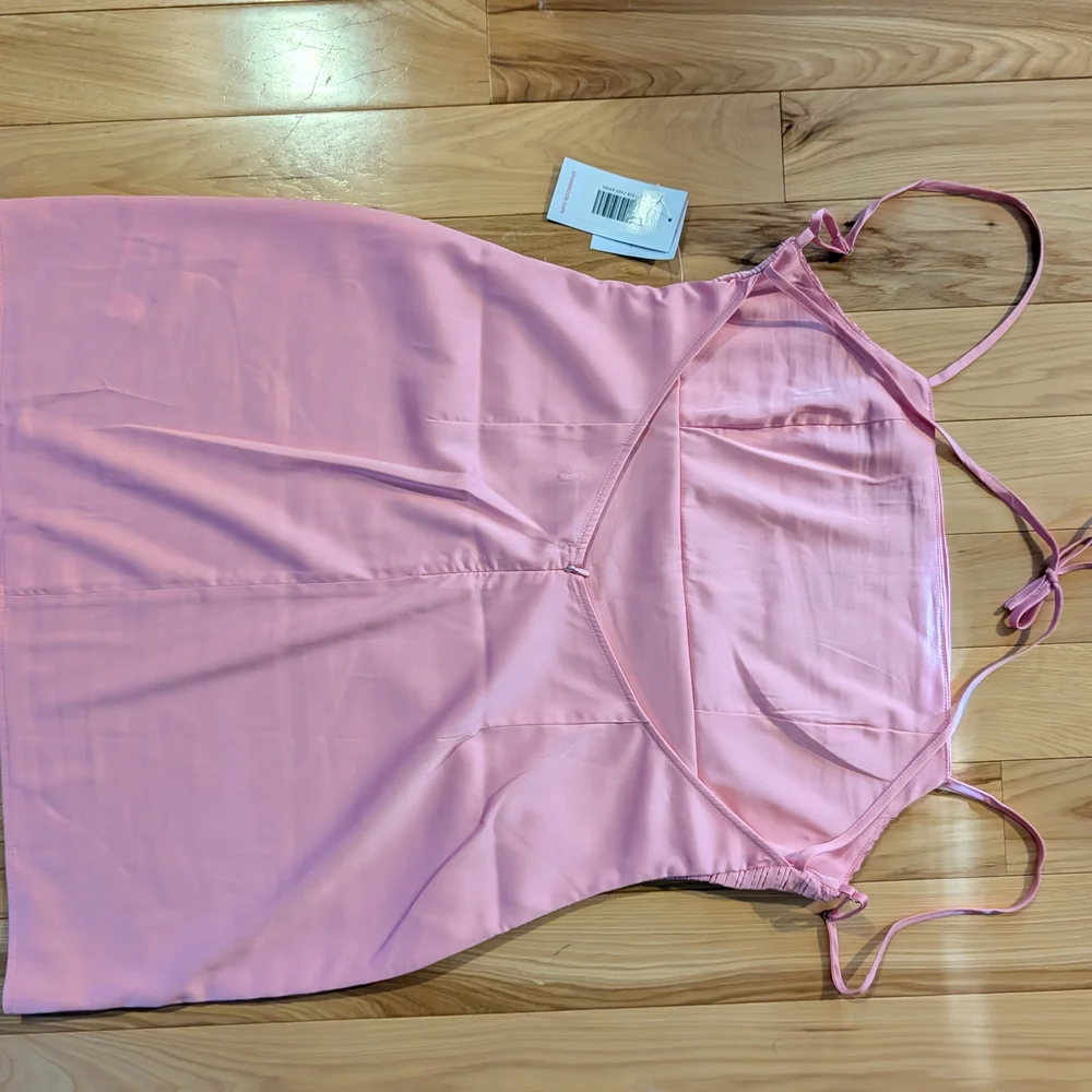 Pink Ribbed Mini Dress - Picture 3 of 6